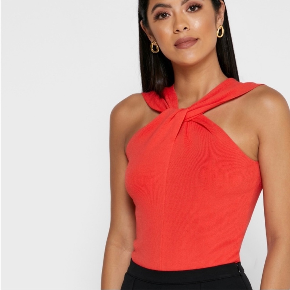 NWT Reiss Red Twist Neck Tank Top